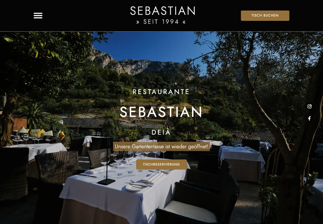 Webseitenansicht: Restaurante Sebastian