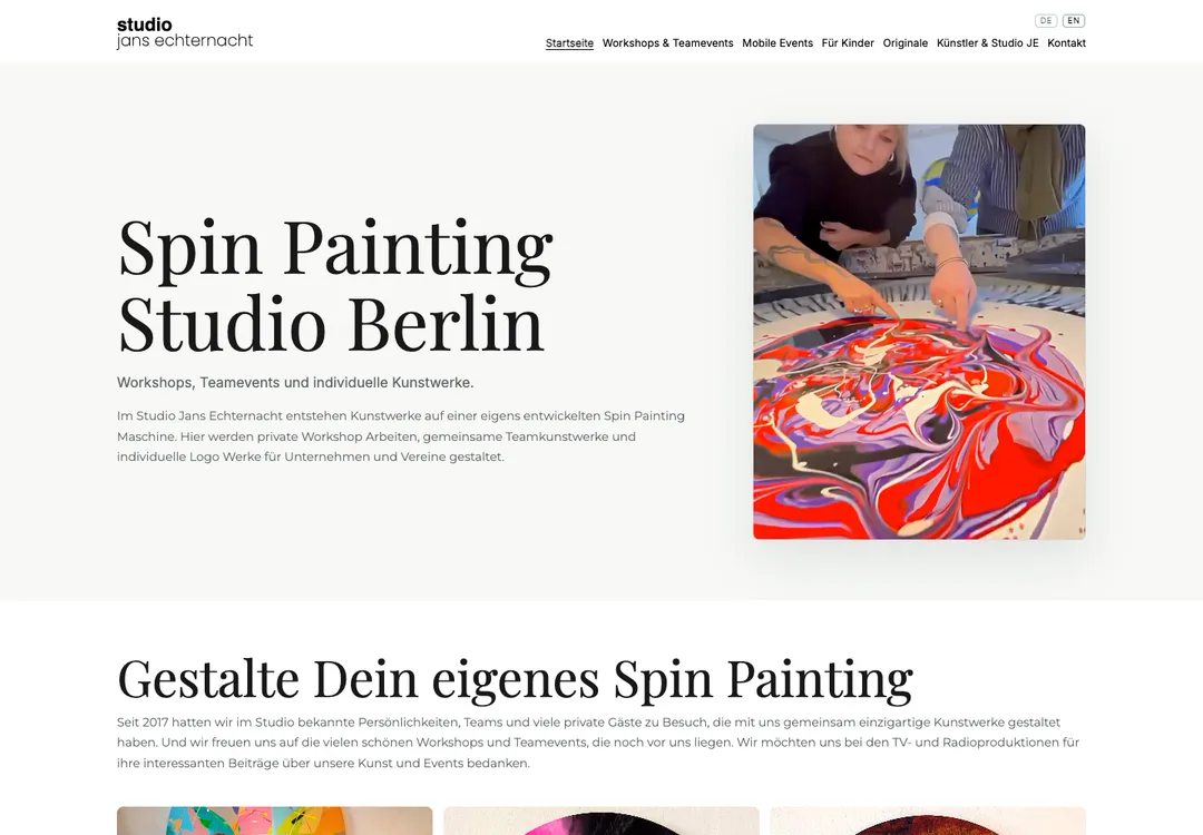 Webseitenansicht: Studio Jans Echternacht